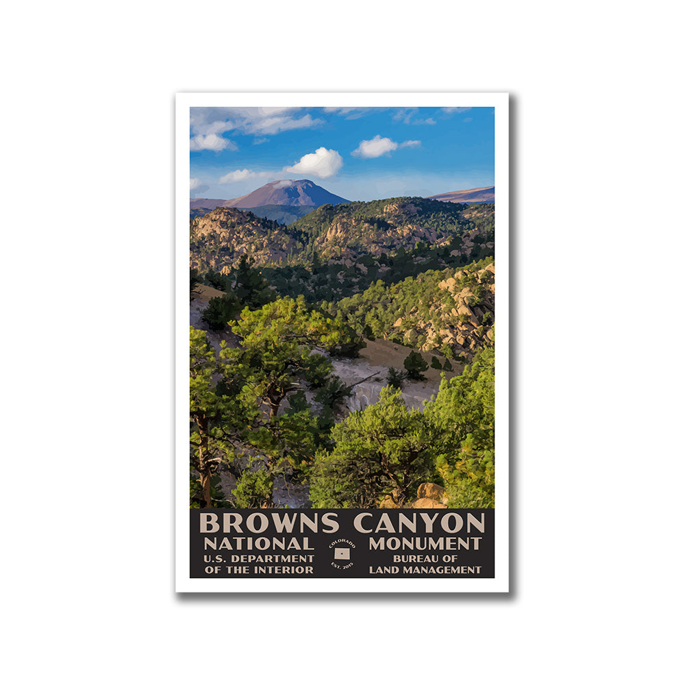 Browns Canyon National Monument Poster-WPA (Viewpoint)