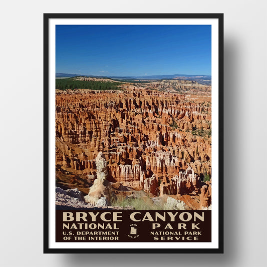 Bryce Canyon National Park Poster of the Amphiteater (WPA Style)
