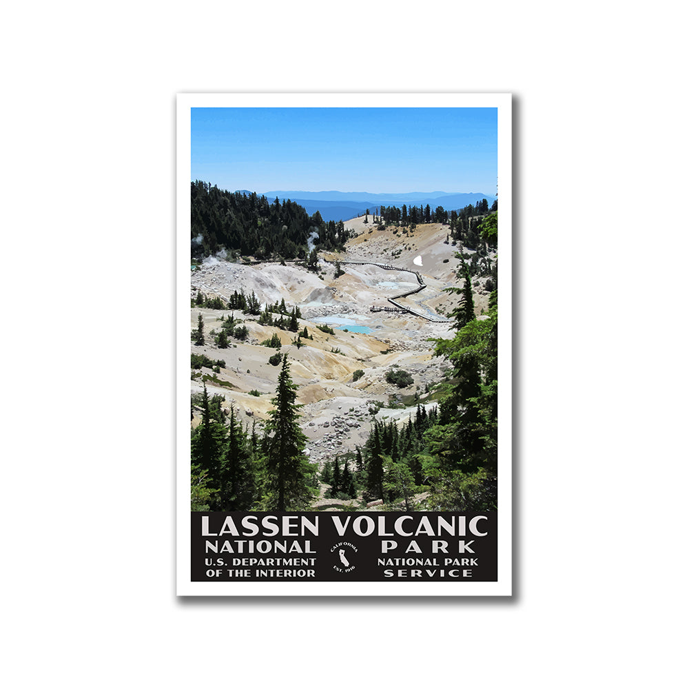 lassen volcanic national park poster wpa style