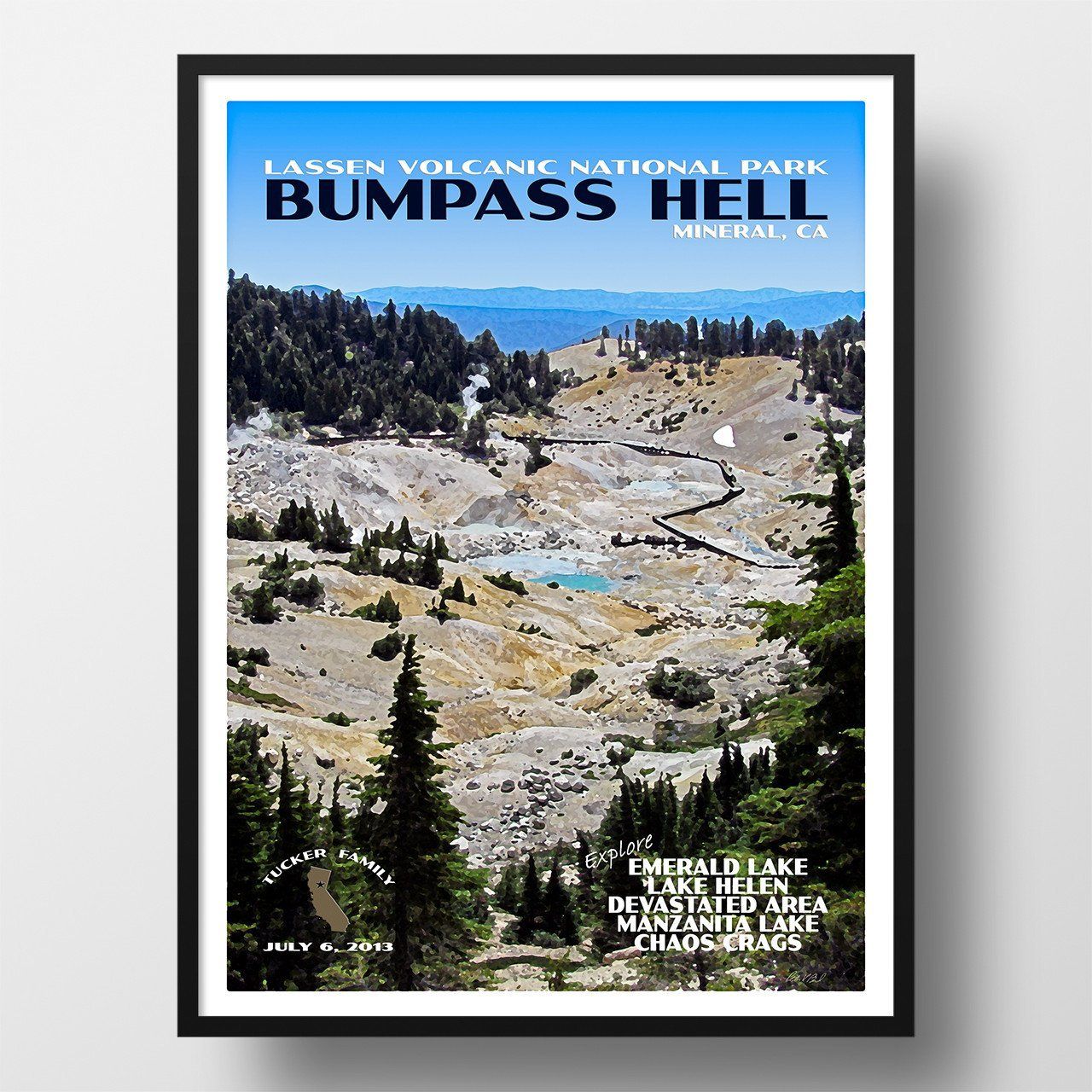 Lassen Volcanic National Park Poster-Bumpass Hell (Personalized)