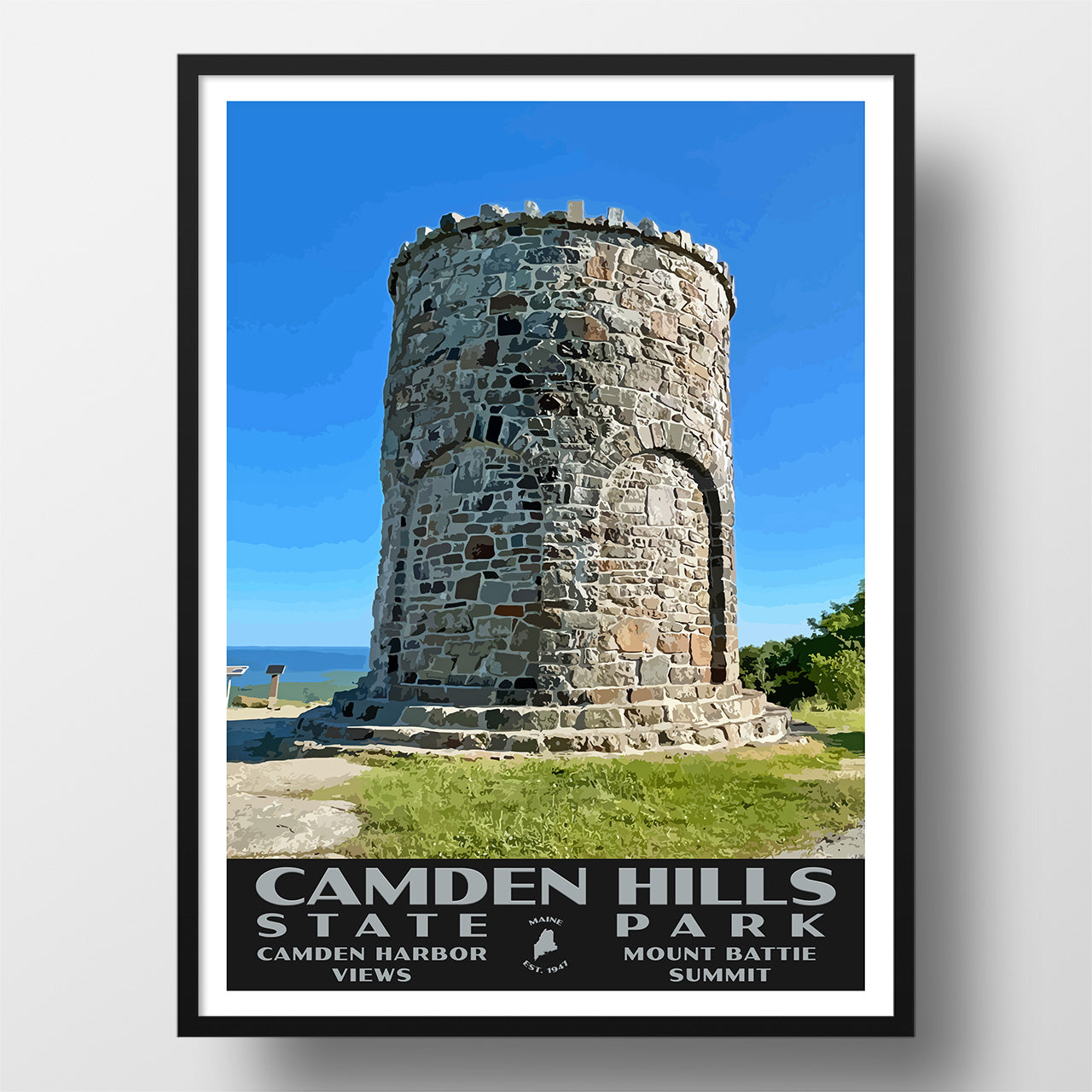 Camden Hills State Park Poster - WPA (Mount Battie Tower)