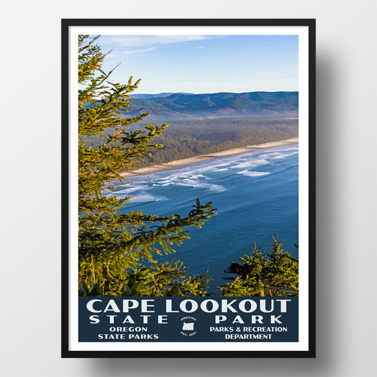 Cape Lookout State Park Poster-WPA (Beach Overlook)