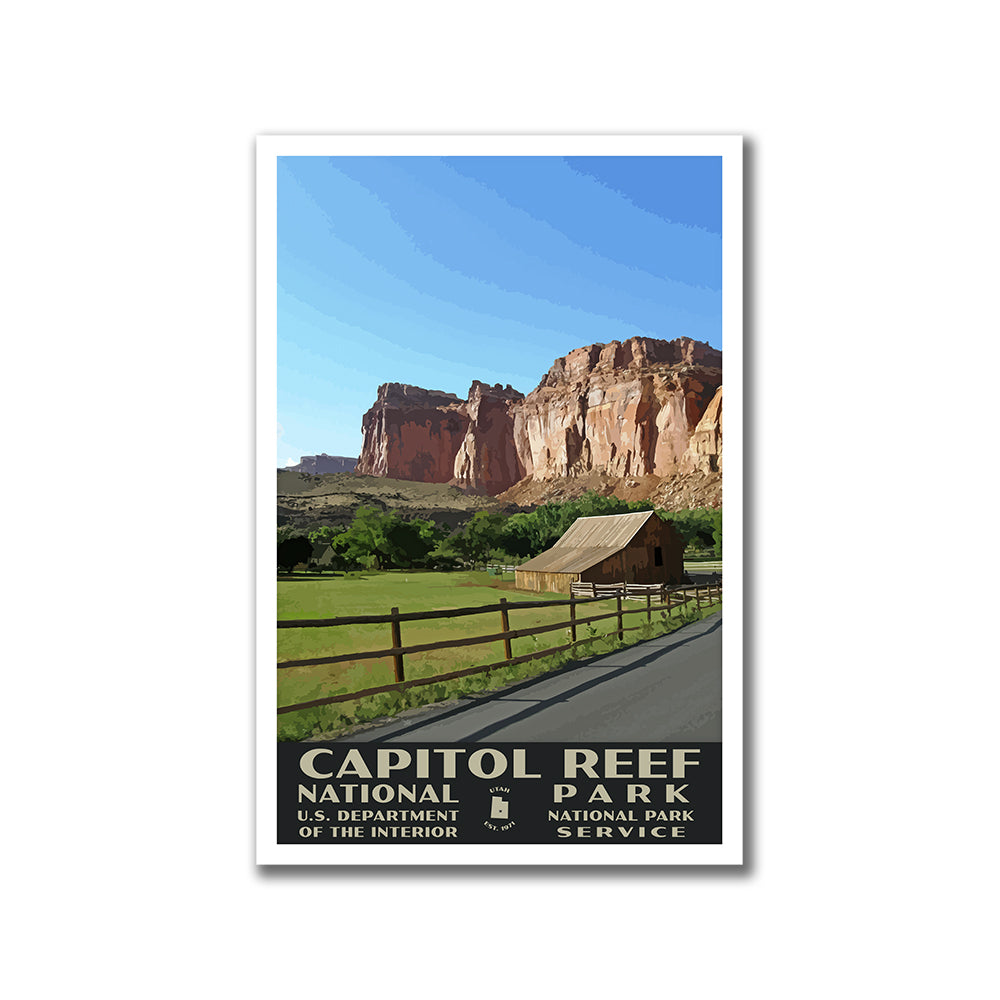 Capitol Reef National Park Poster of the Gifford Homestead (WPA Style)