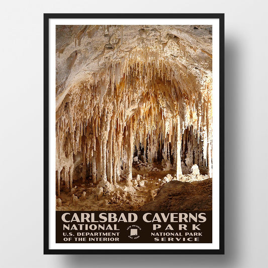 Carlsbad Caverns National Park Poster, WPA Style