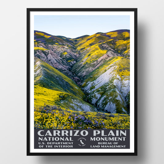 Carrizo Plain National Monument Poster-WPA (Superbloom)