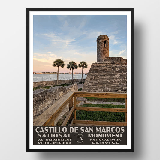 Castillo de San Marcos National Monument Poster-WPA (Side View)