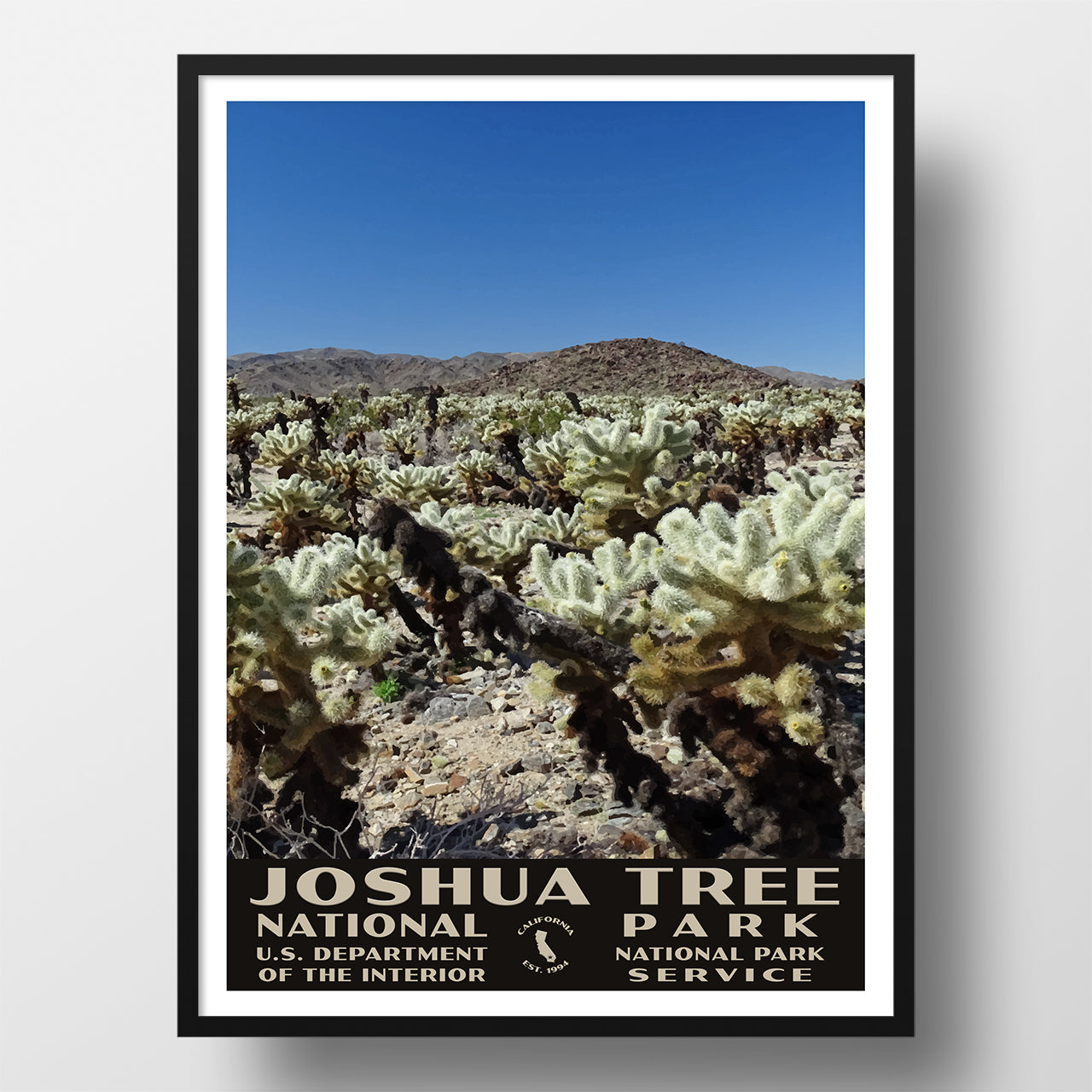 Joshua Tree National Park Poster, WPA stye, Cholla Cactus Garden