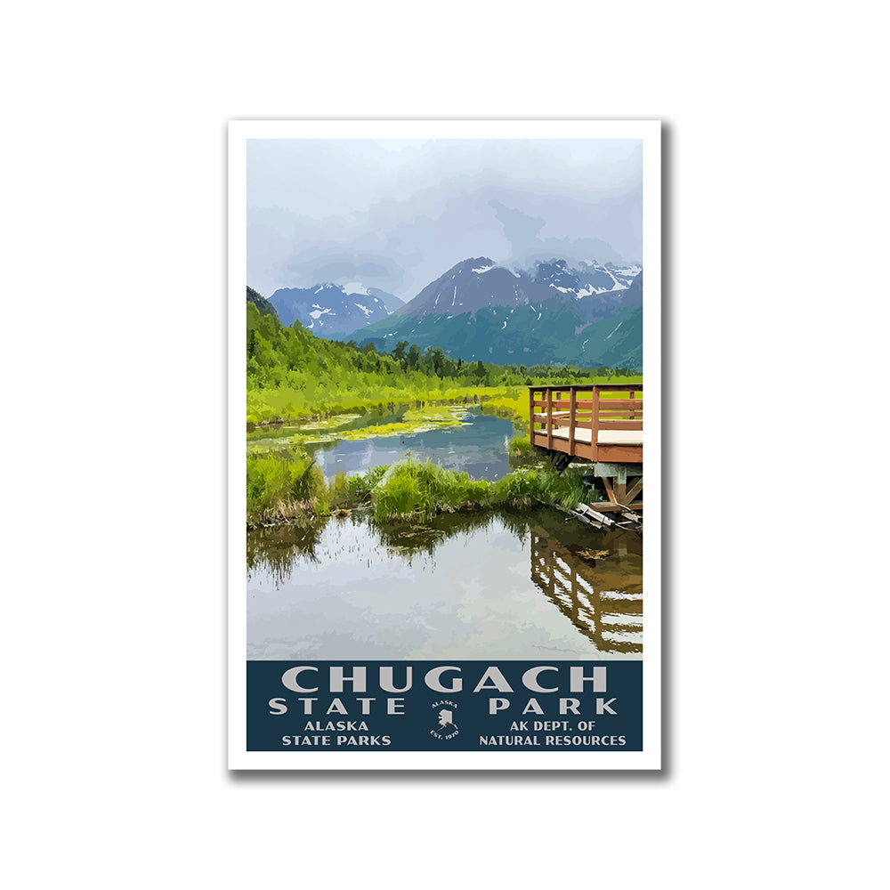 Chugach State Park Poster-WPA (Eagle River Nature Center Overlook)