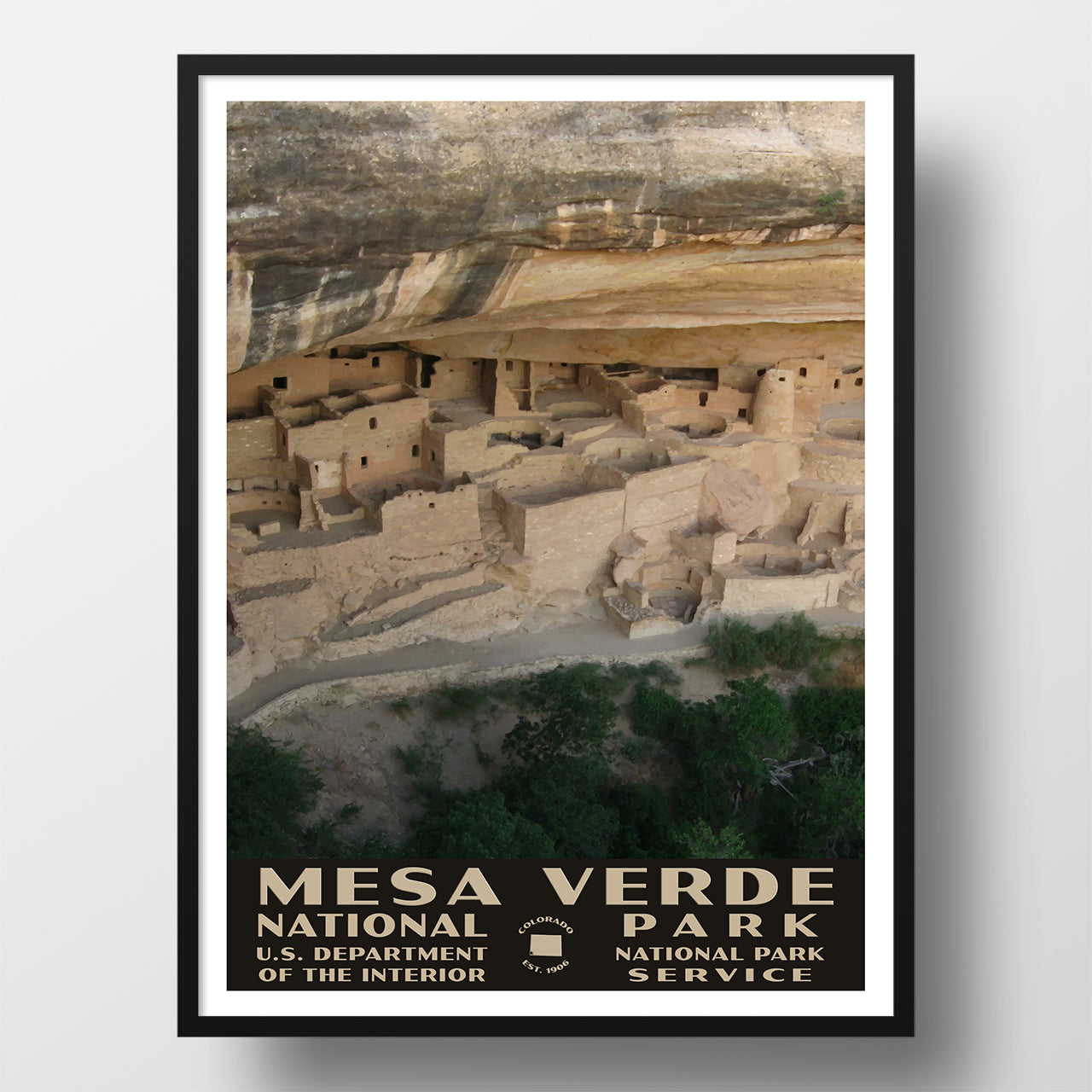 Mesa Verde National Park Poster, WPA Style