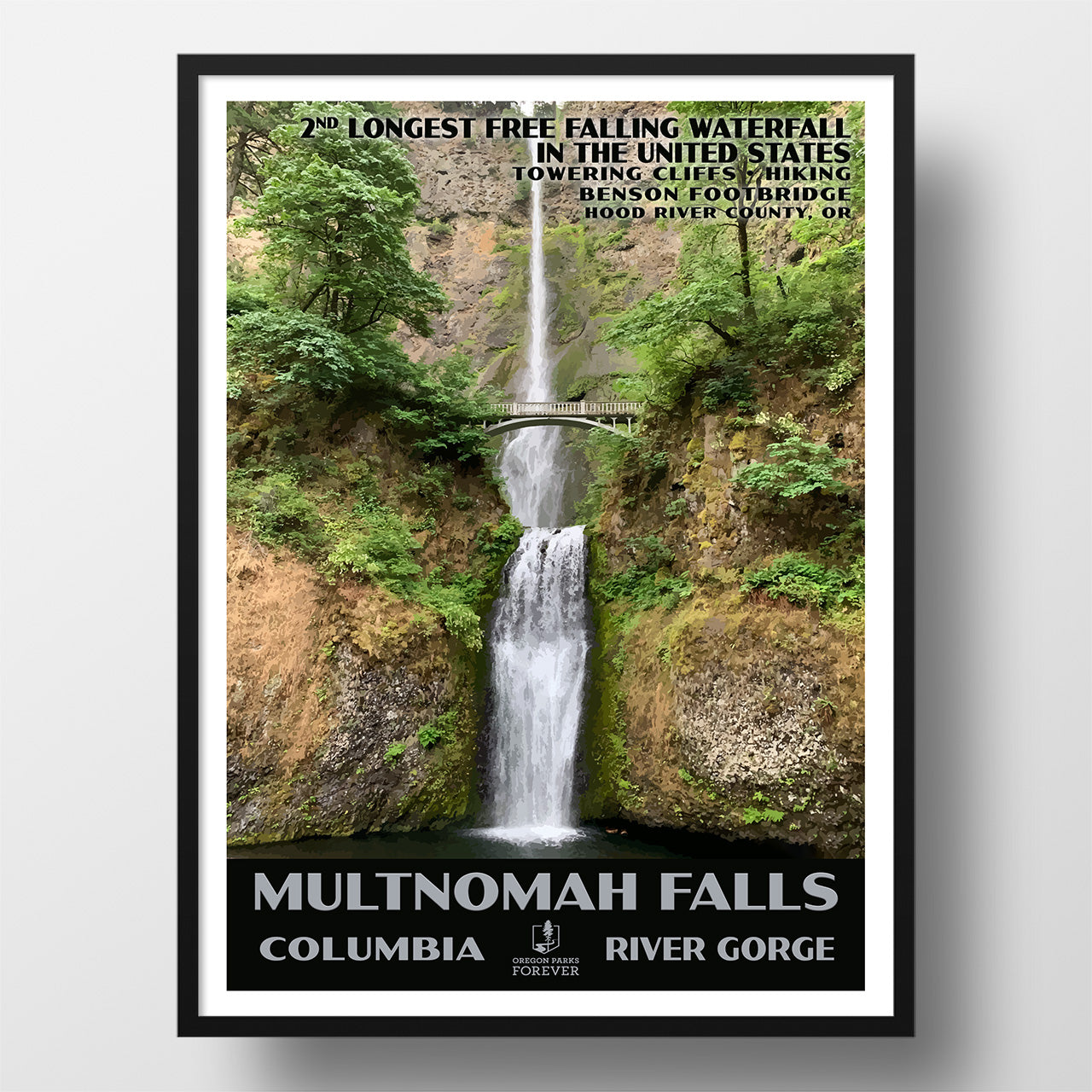 Columbia River Gorge National Scenic Area Poster - WPA (Multnomah Falls) - OPF