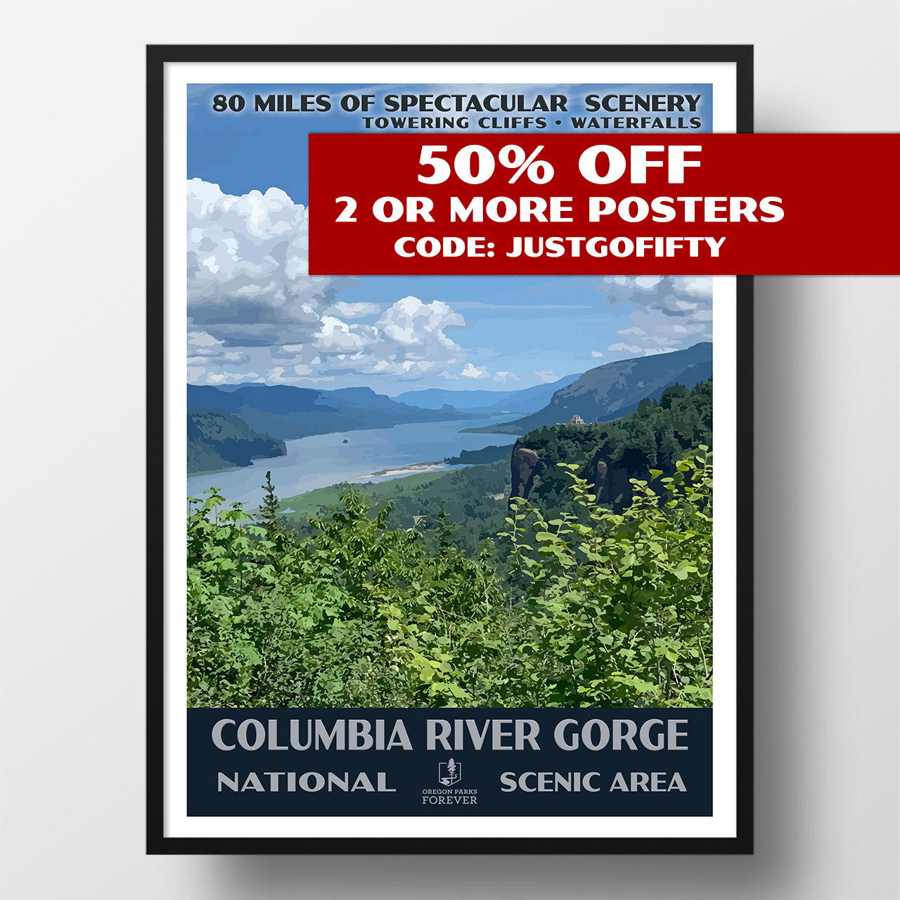 Columbia River Gorge National Scenic Area Poster - WPA (Viewpoint) - OPF