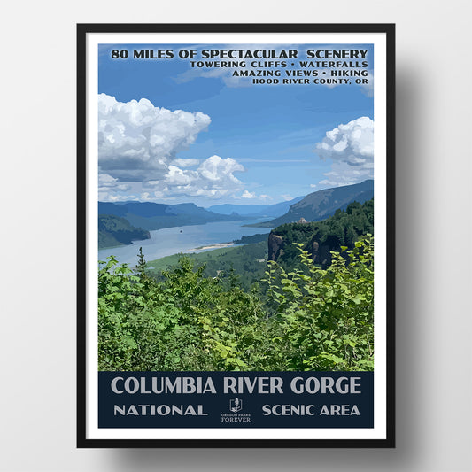 Columbia River Gorge National Scenic Area Poster - WPA (Viewpoint) - OPF