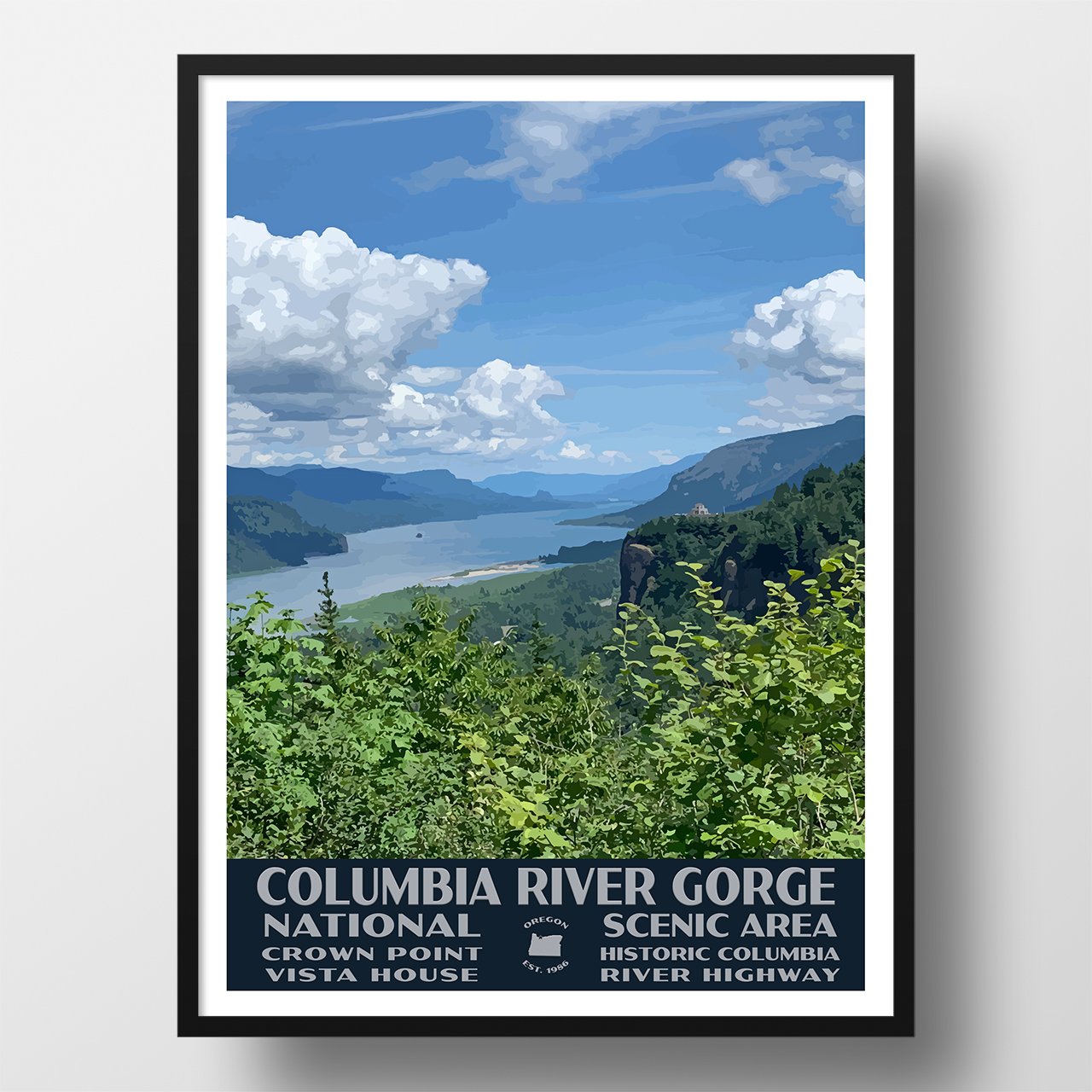 Columbia River National Scenic Area Poster-WPA (Columbia River Gorge)