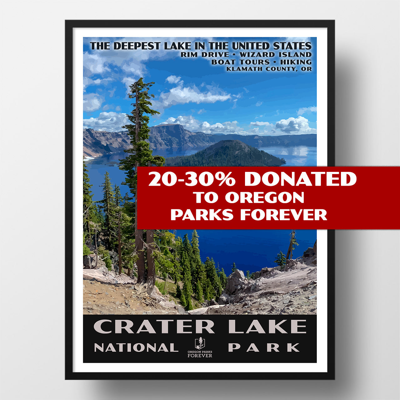 crater lake national park poster