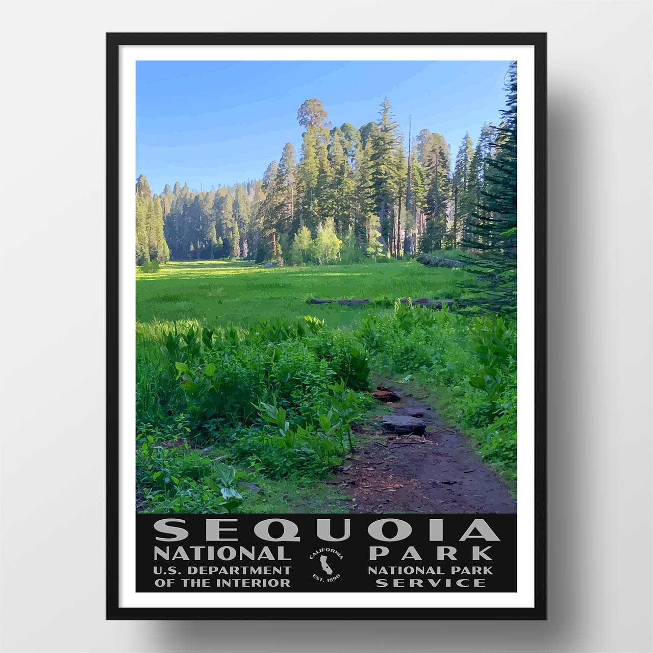Sequoia National Park Poster-WPA (Crescent Meadow)