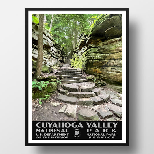 Cuyahoga Valley National Park Poster-WPA (Ledges Stone Steps)