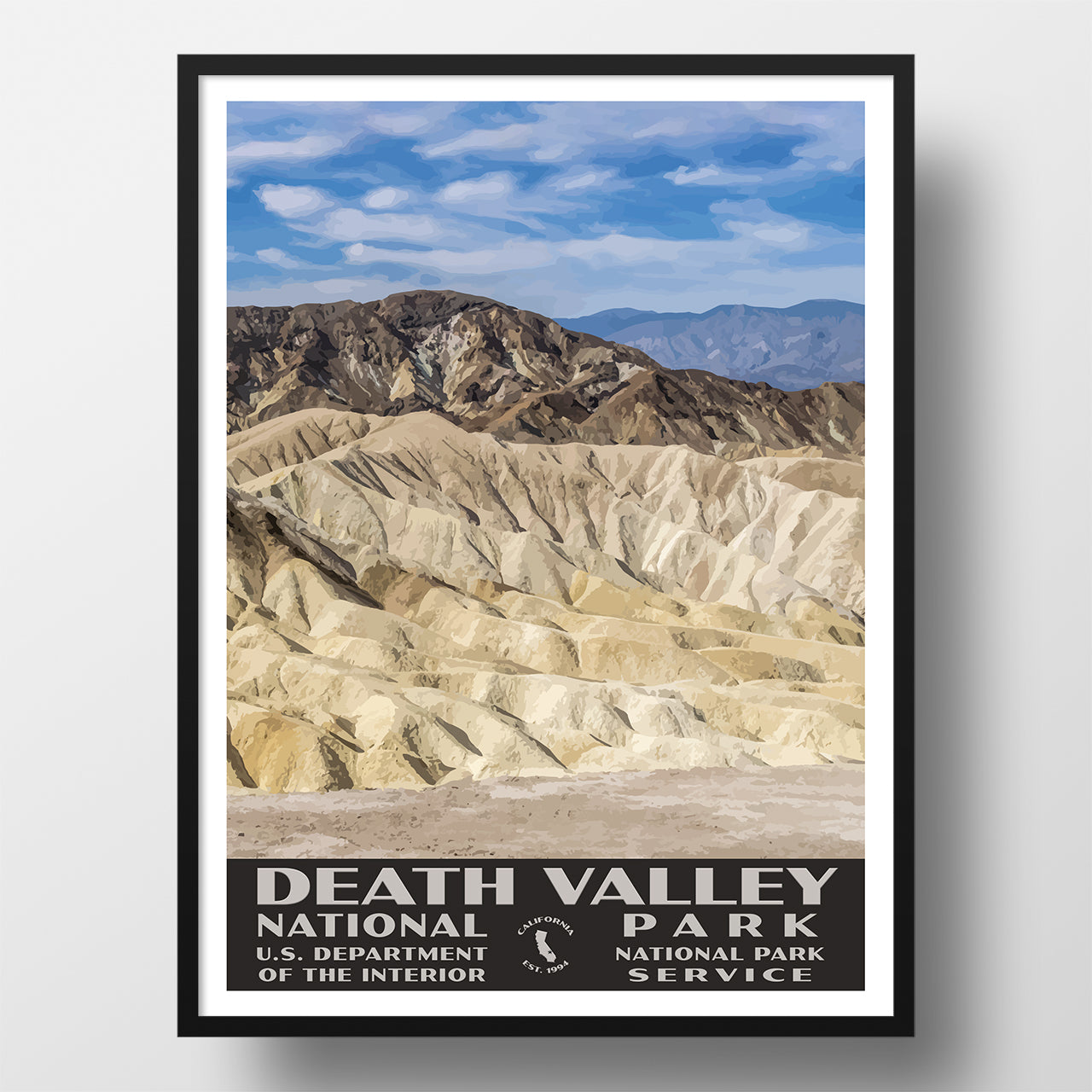 Death Valley National Park Poster Zabriskie Point
