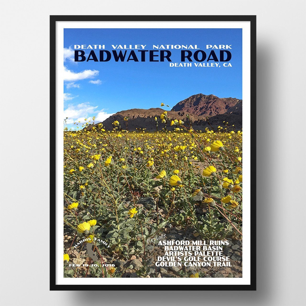Death Valley National Park Poster-Badwater Road (Personalized)
