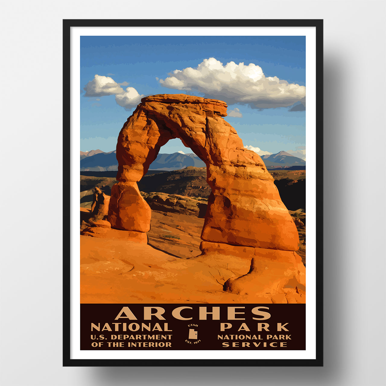 Arches National Park Poster, WPA Style, Delicate Arch