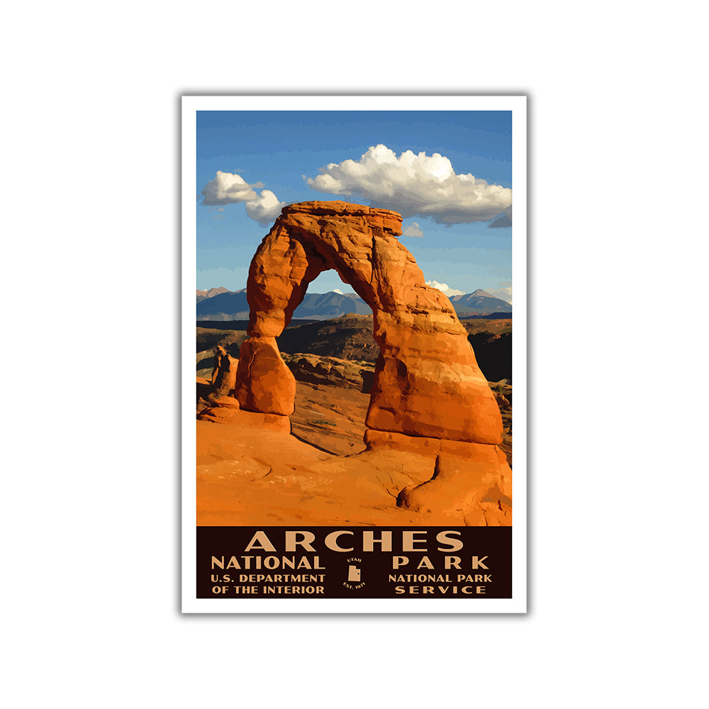 Arches National Park Poster, WPA Style, Delicate Arch