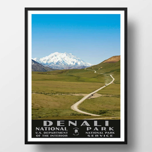 Denali National Park Poster-WPA (Denali Road 2)