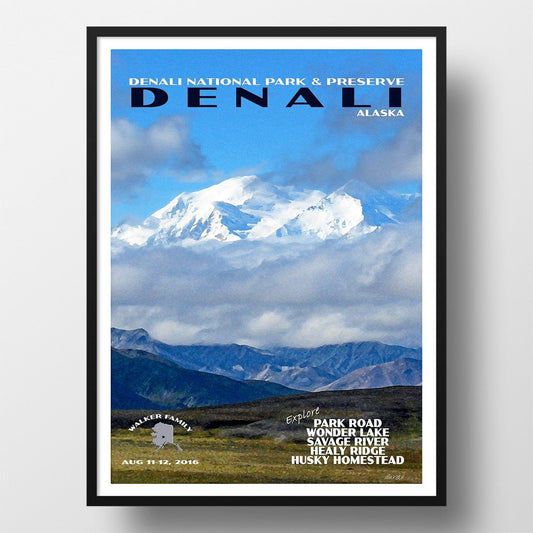 Denali National Park Poster-Denali in the Clouds (Personalized)