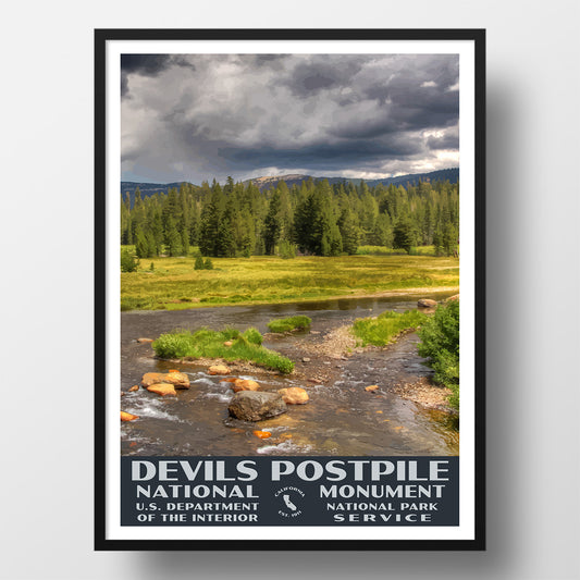 Devils Postpile National Monument Poster-WPA (Soda Springs)