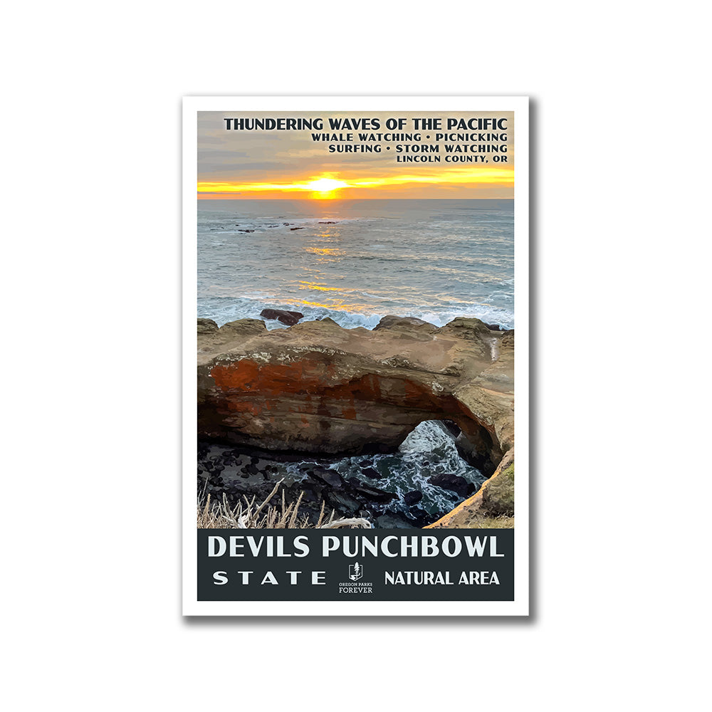 Devils Punchbowl State Natural Area Poster - WPA (Sunset) - OPF