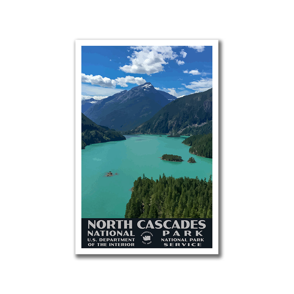 North Cascades National Park Poster-WPA (Diablo Lake)