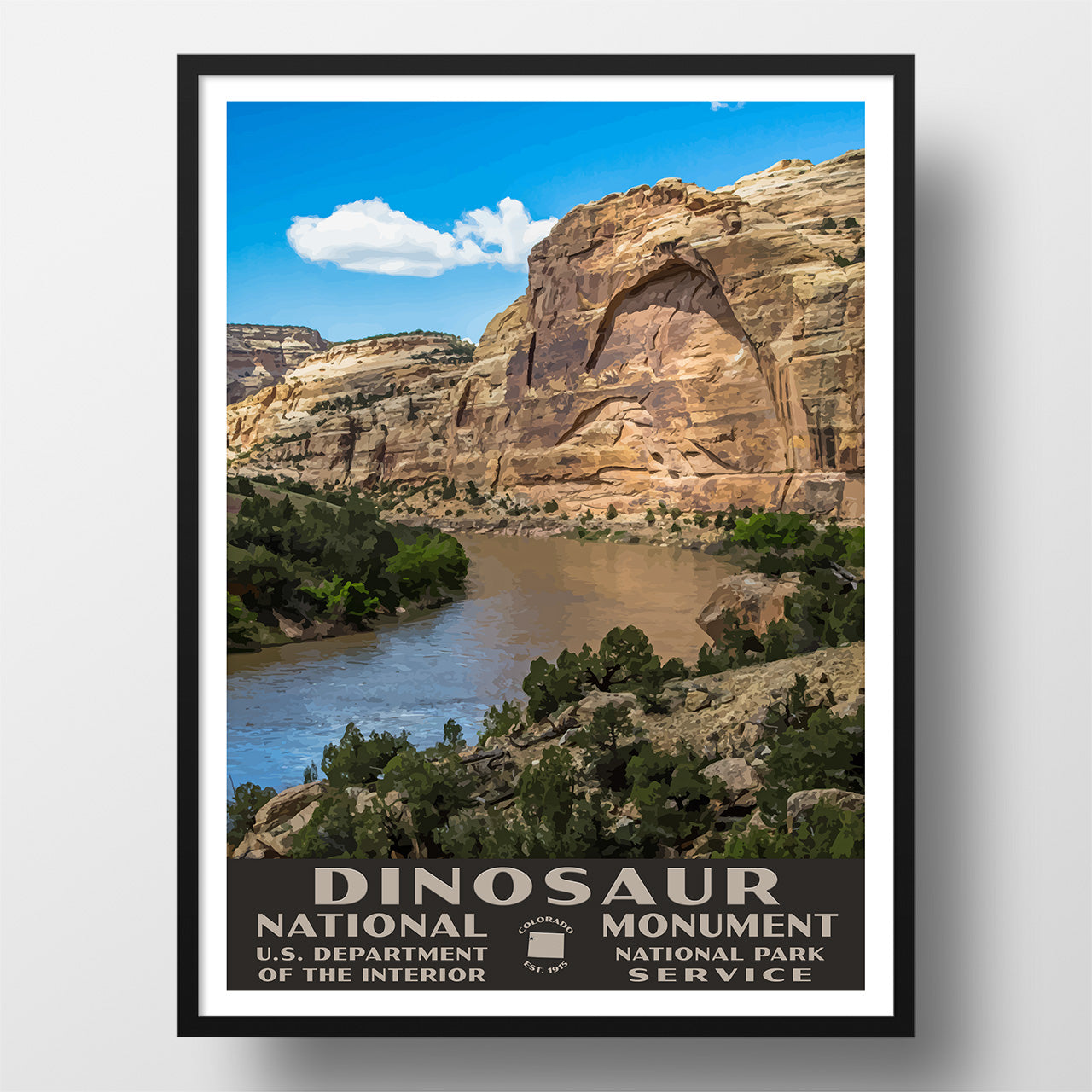 Dinosaur National Monument Poster-WPA (Outlaw Park)