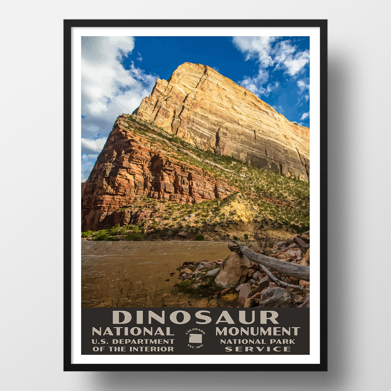 Dinosaur National Monument Poster-WPA (Warm Springs Cliff)