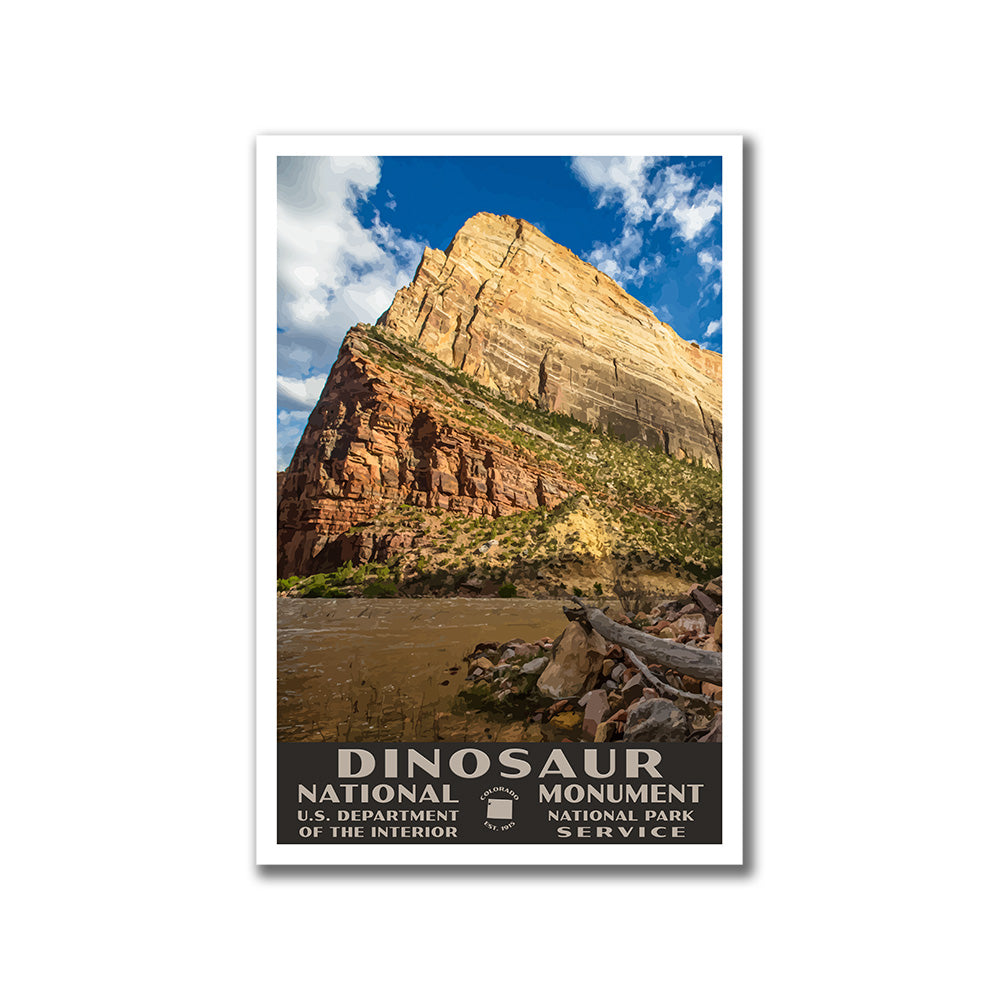 Dinosaur National Monument Poster-WPA (Warm Springs Cliff)