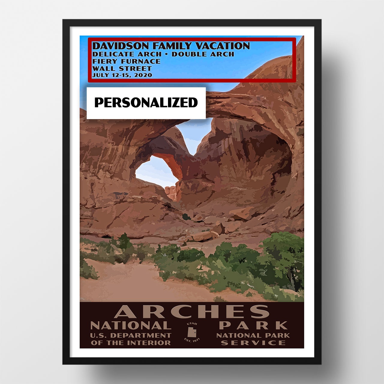 Arches National Park Poster Double Arch