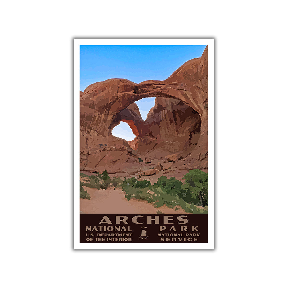 Arches National Park Poster WPA Double Arch