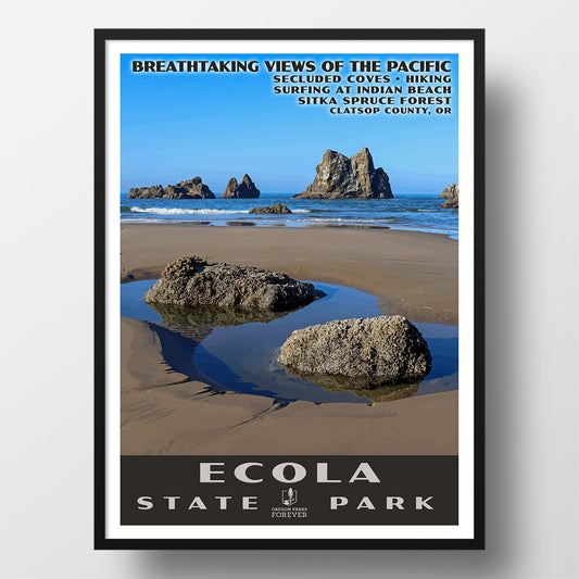 Ecola State Park Poster - WPA (Beach View) - OPF