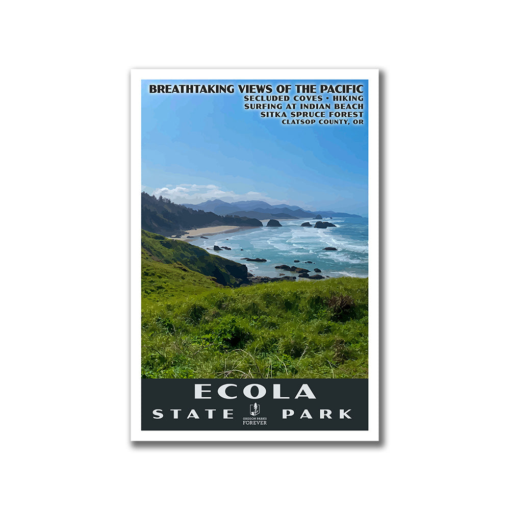 Ecola State Park Poster - WPA (Ocean View) - OPF