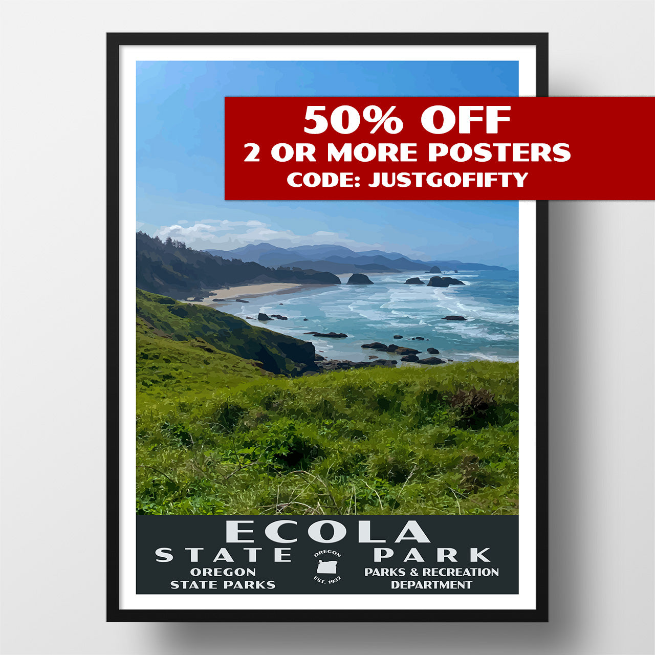 Ecola State Park poster 