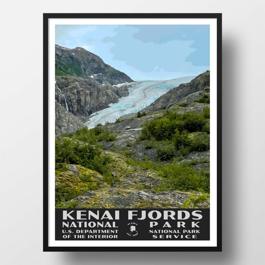 Kenai Fjords National Park Poster-WPA (Exit Glacier)