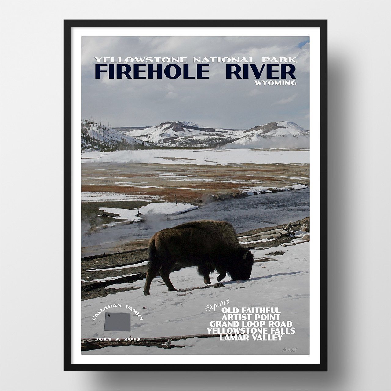 Yellowstone National Park Poster-Firehole River (Personalized)