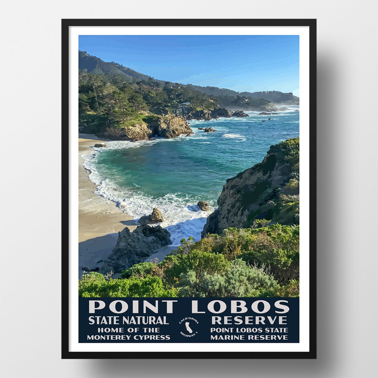 Point Lobos State Park WPA Poster, Gibson Beach