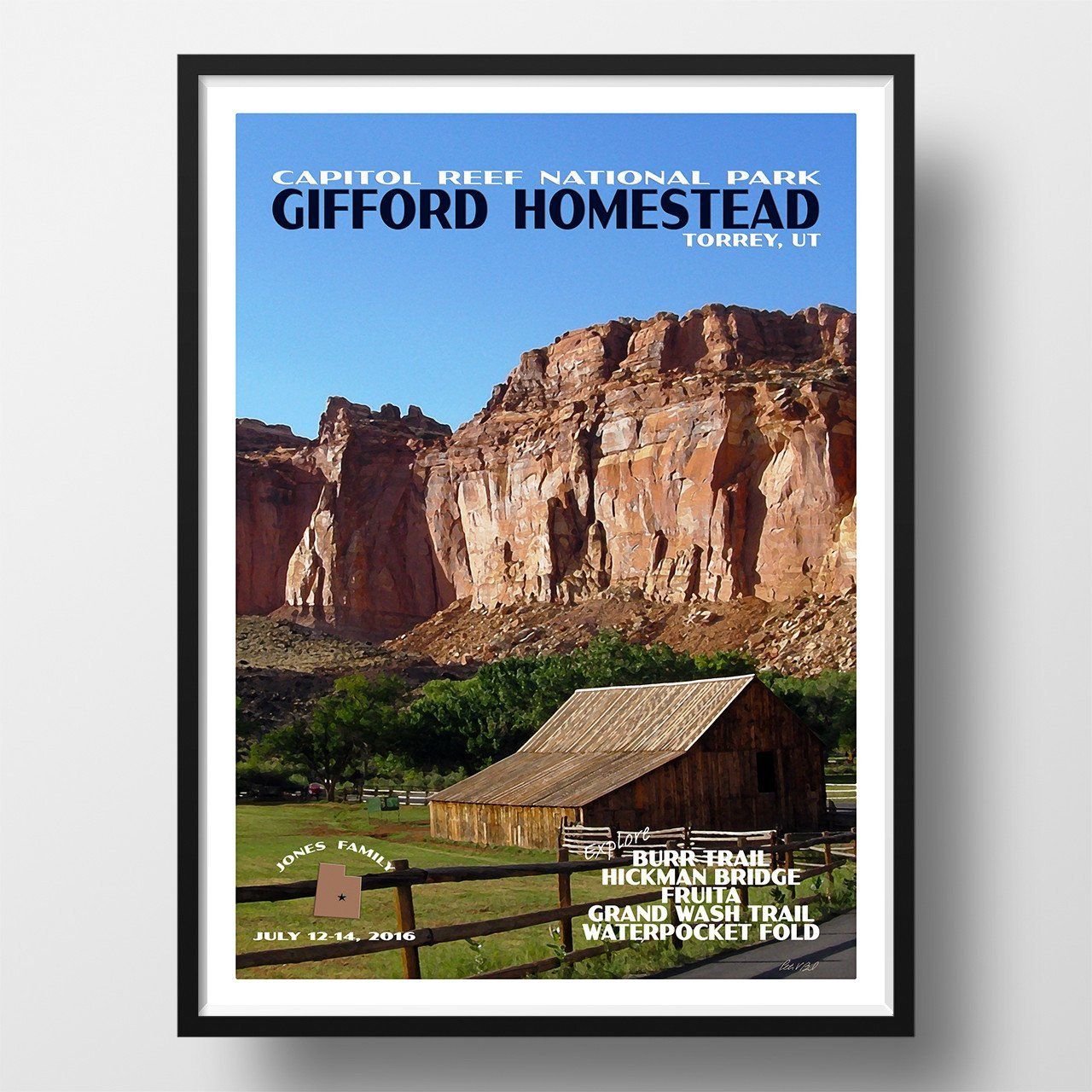 Capitol Reef National Park Poster-Gifford Homestead (Personalized)