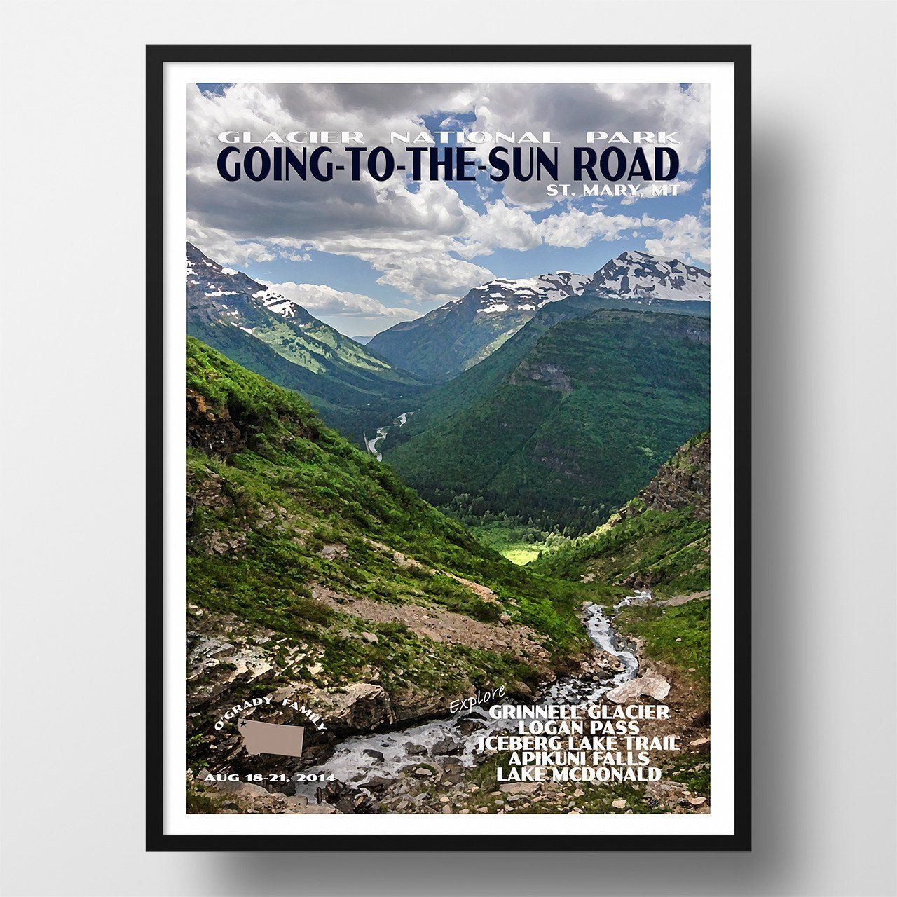 Glacier National Park Poster-Going-to-the-Sun Road (Personalized)