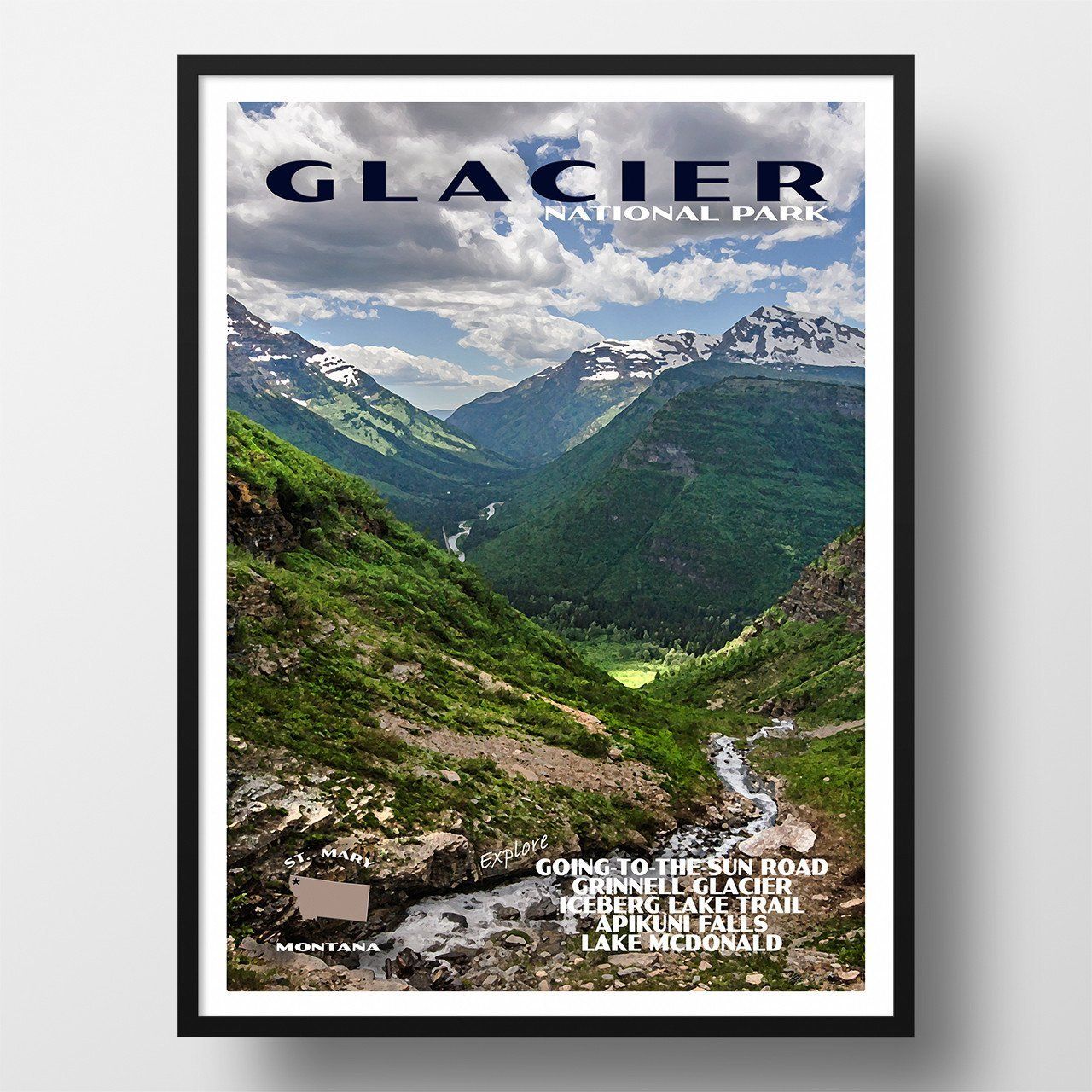 Glacier National Park Poster-Glacier
