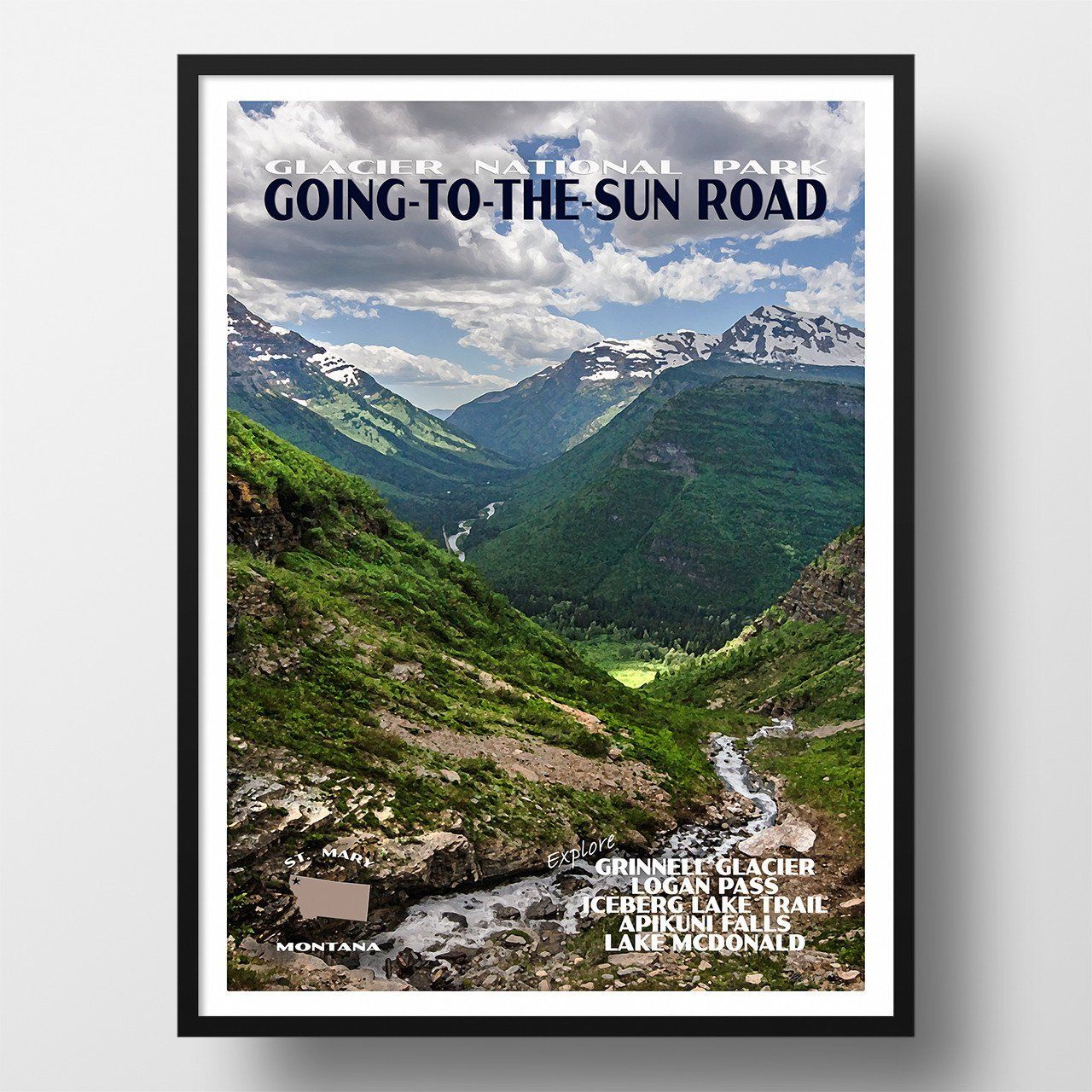 Glacier National Park Poster-Going-to-the-Sun Road