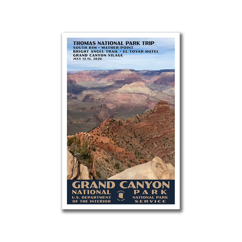 Grand Canyon National Park Poster, WPA Style, Grandview Point