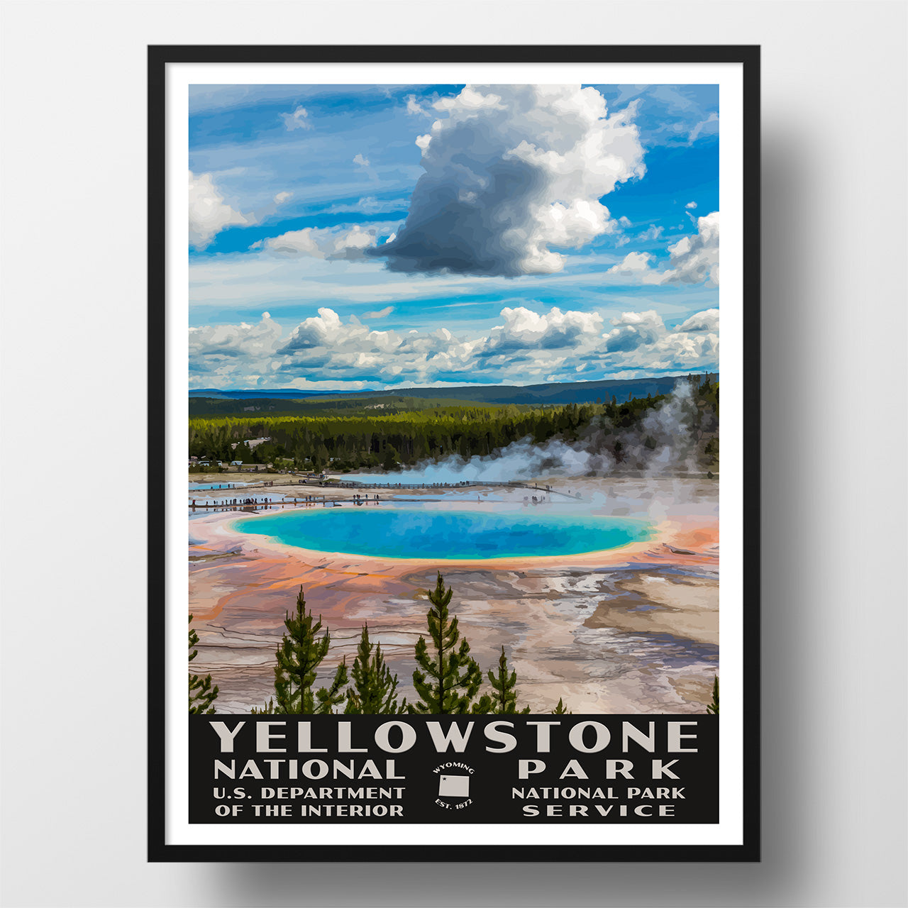 Yellowstone National Park Poster-WPA (Grand Prismatic Spring)