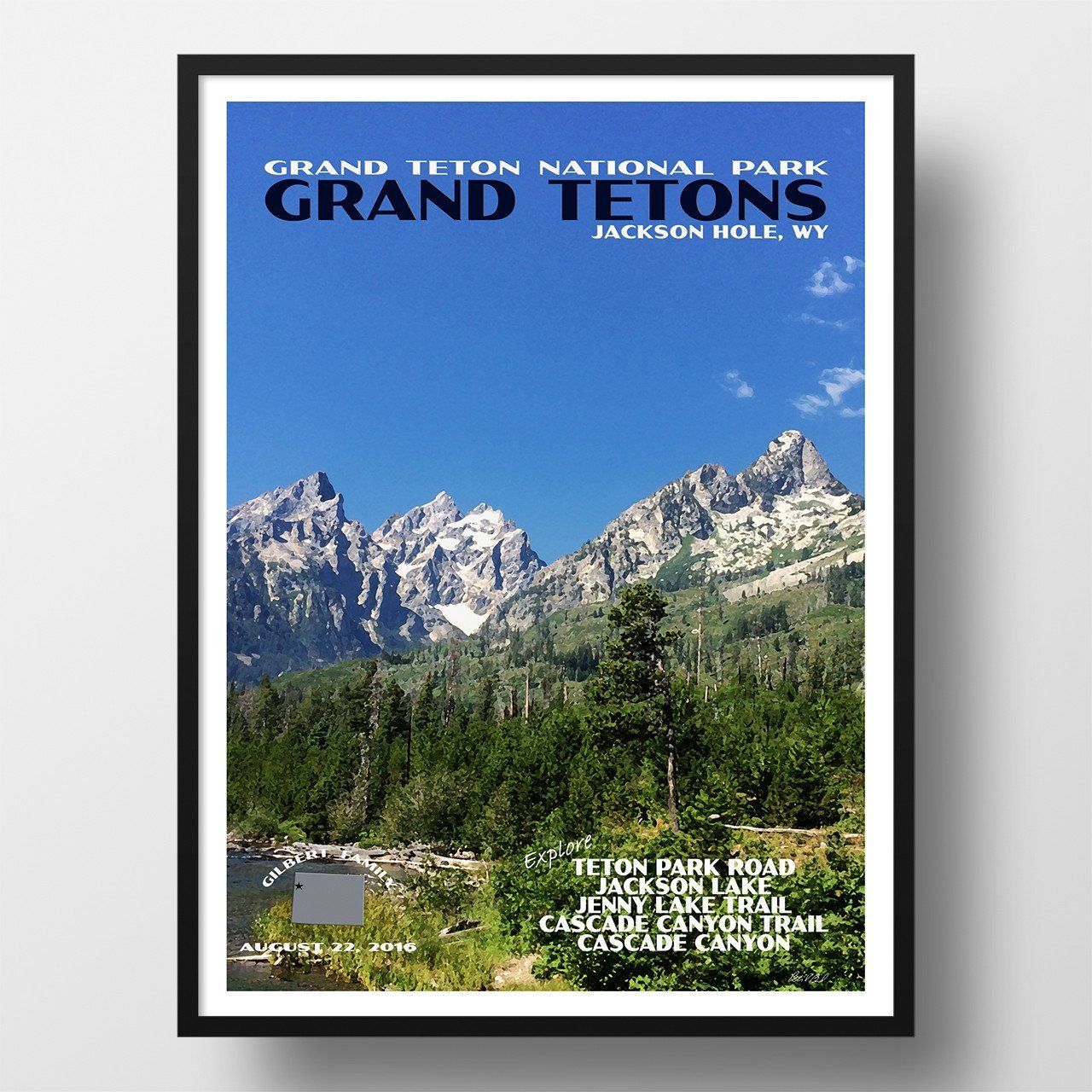 Grand Teton National Park Poster-Grand Tetons (Personalized)