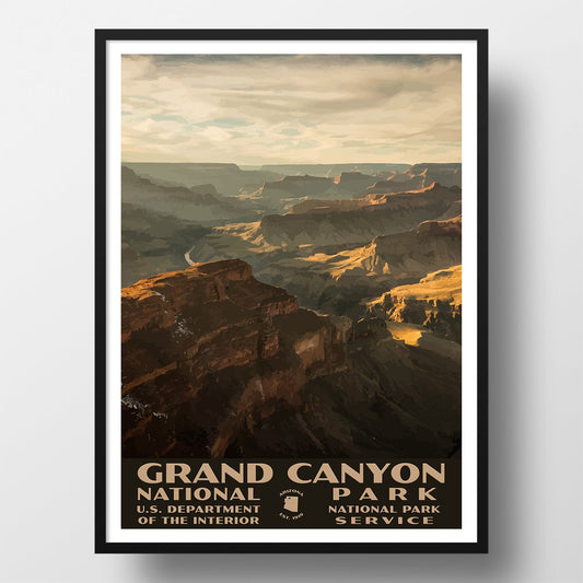 Grand canyon national park poster wpa style, grandview point