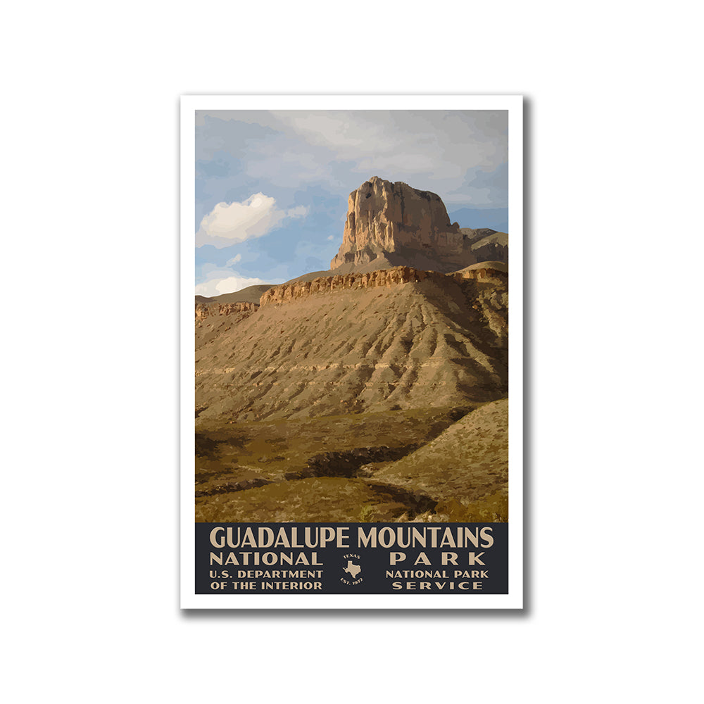 Guadalupe Mountains National Park Poster WPA El Capitan