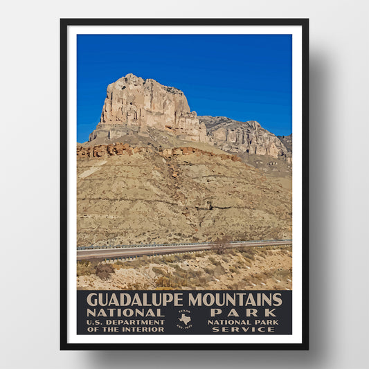 Guadalupe Mountains National Park poster wpa style